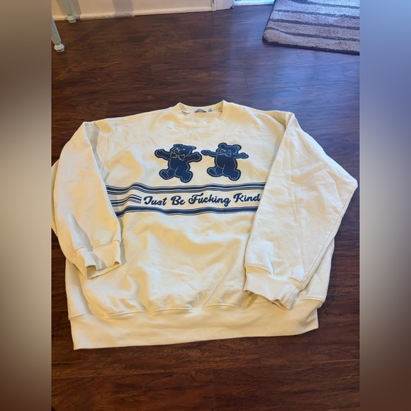 REVOLVE Just Be Fuc*ing Kind Sweatshirt in Cream The Mayfair Group - Picture 3 of 5